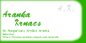 aranka krnacs business card