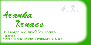 aranka krnacs business card